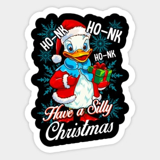 Silly Goose Christmas Men Women Funny Goose Ugly Christmas Sticker